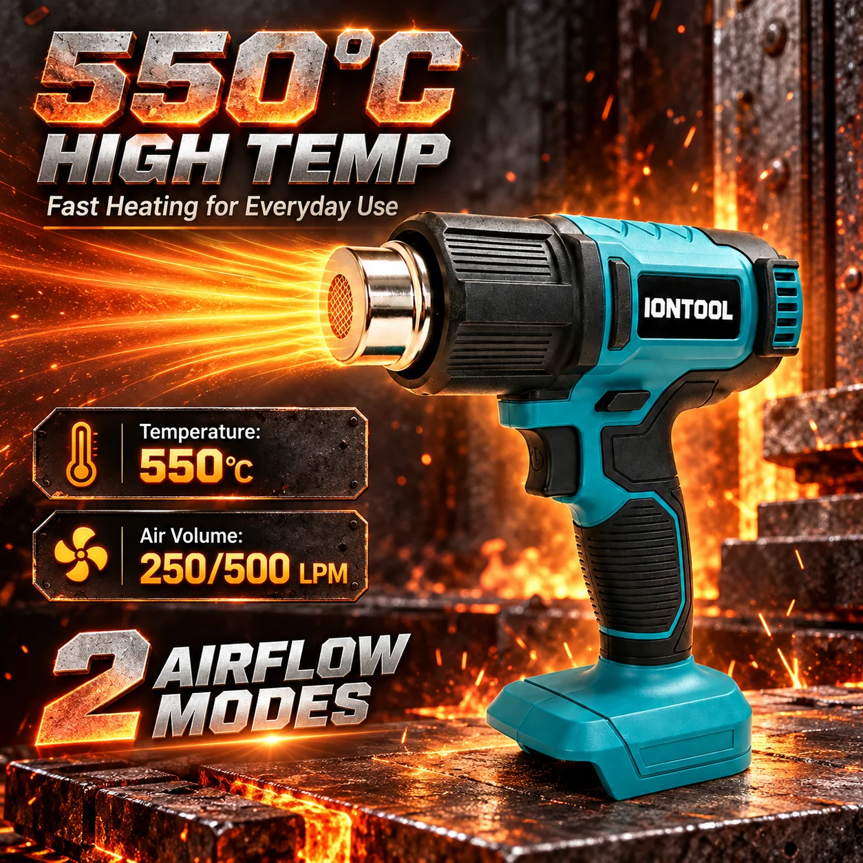 IONTOOL Cordless Heat Gun 550℃ - đánh giá và giá Cordless Heat Gun For Shrink Tubing