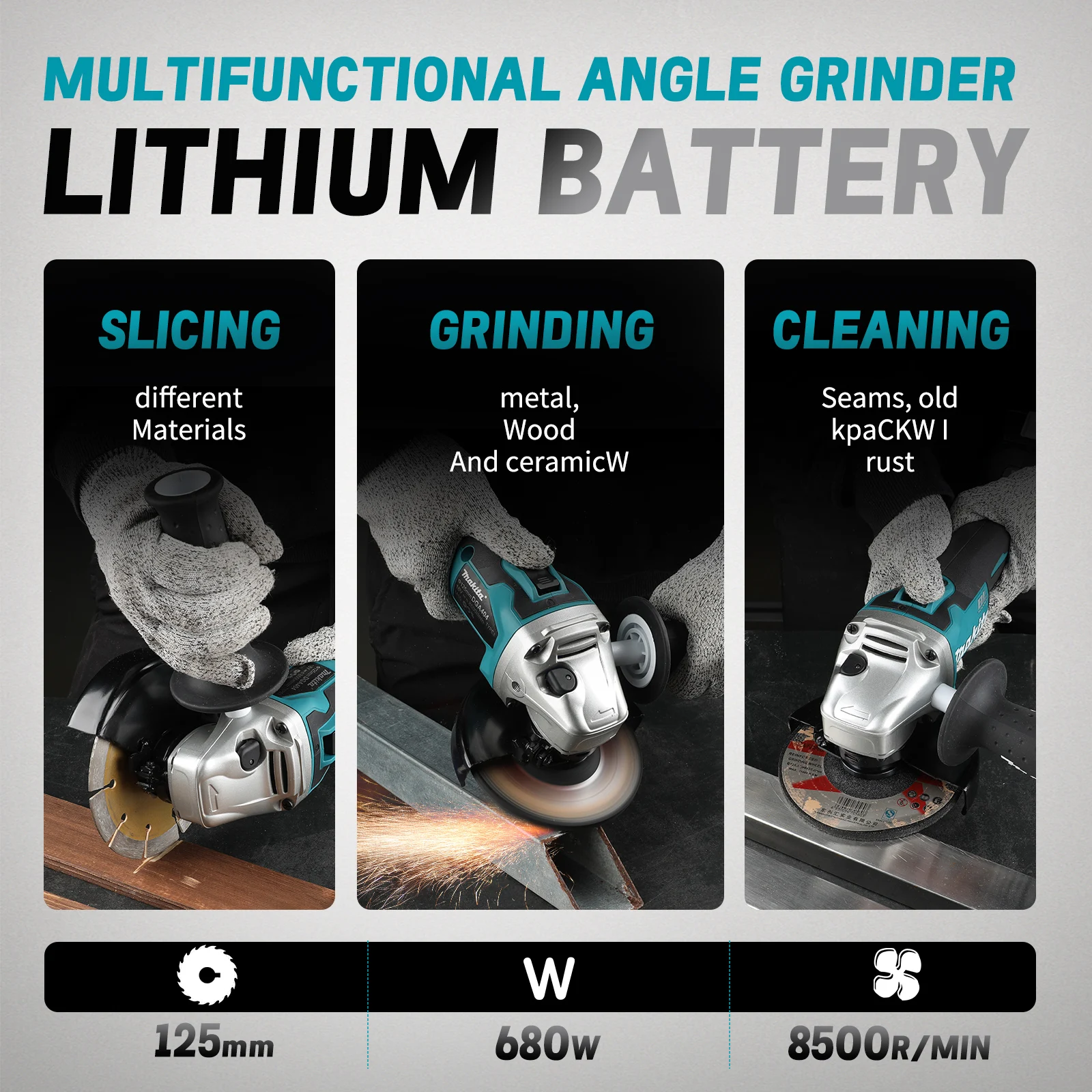 DGA404 100/125mm Brushless Lit - đánh giá và giá Brushless Angle Grinder Battery Powered