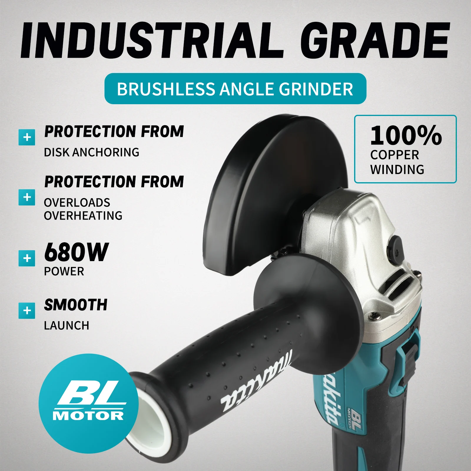 DGA404 100/125mm Brushless Lit - đánh giá và giá Brushless Angle Grinder Battery Powered