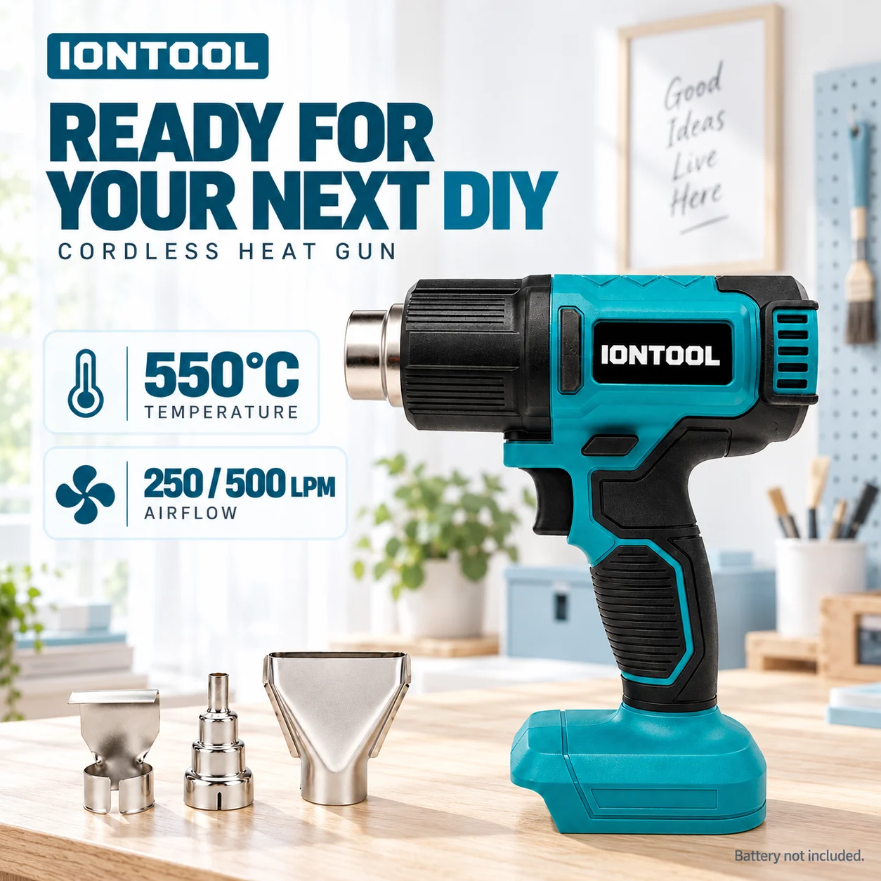 IONTOOL Cordless Heat Gun 550℃ - đánh giá và giá Cordless Heat Gun For Shrink Tubing