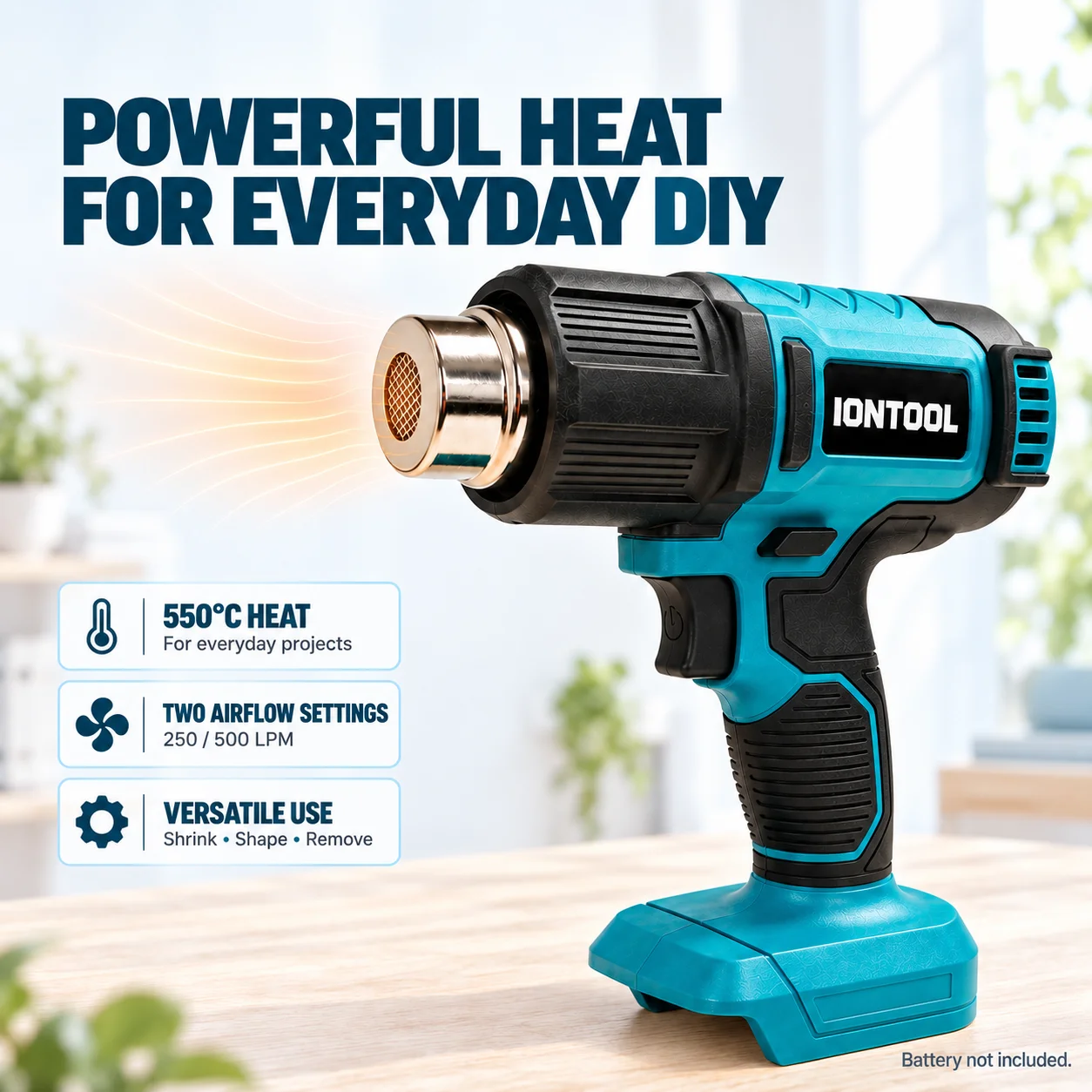 IONTOOL Cordless Heat Gun 550℃ - đánh giá và giá Cordless Heat Gun For Shrink Tubing